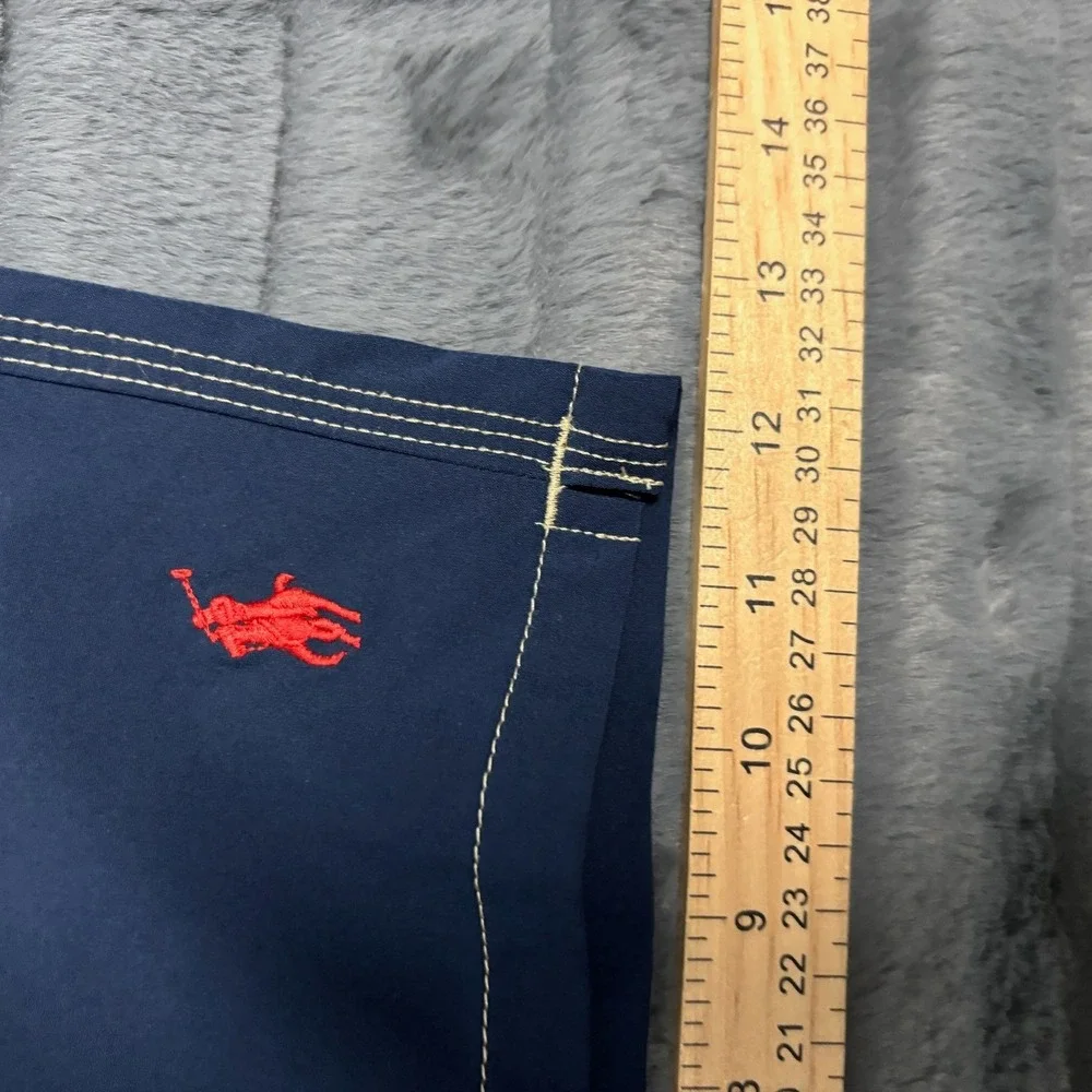 Polo Ralph Lauren Mens Navy Blue Cargo Board Shorts Swim Trunks Large